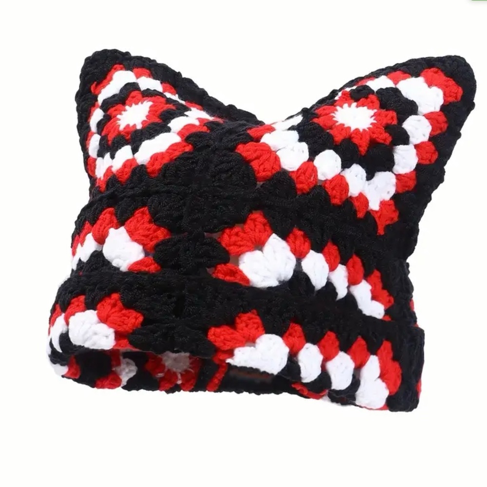 Whimsical Cartoon Floral Crochet Beanie